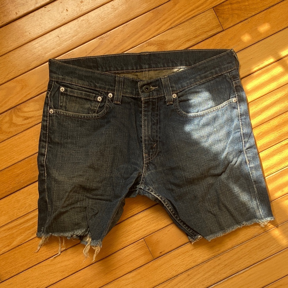 Levi's Dark Blue Denim Cut-Off Shorts